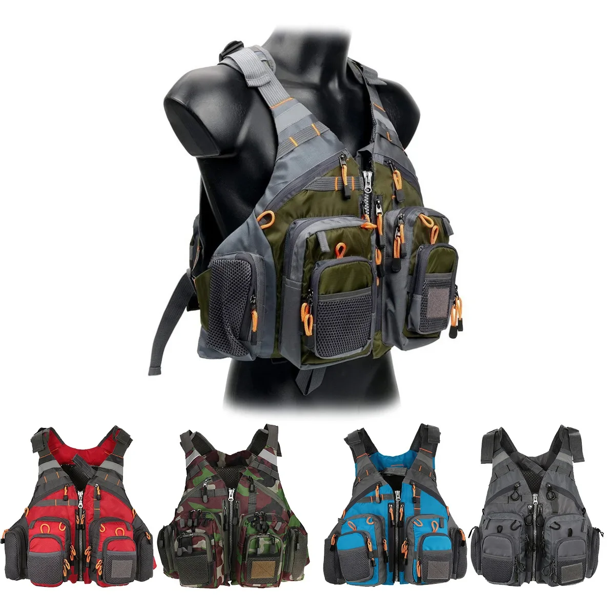 Fishing Jacket Waterproof - Chaleco de pesca ajustable, chaleco salvavidas