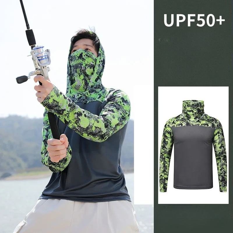 Fishing Mask Sun Protection - Camisa de Pesca con Capucha para