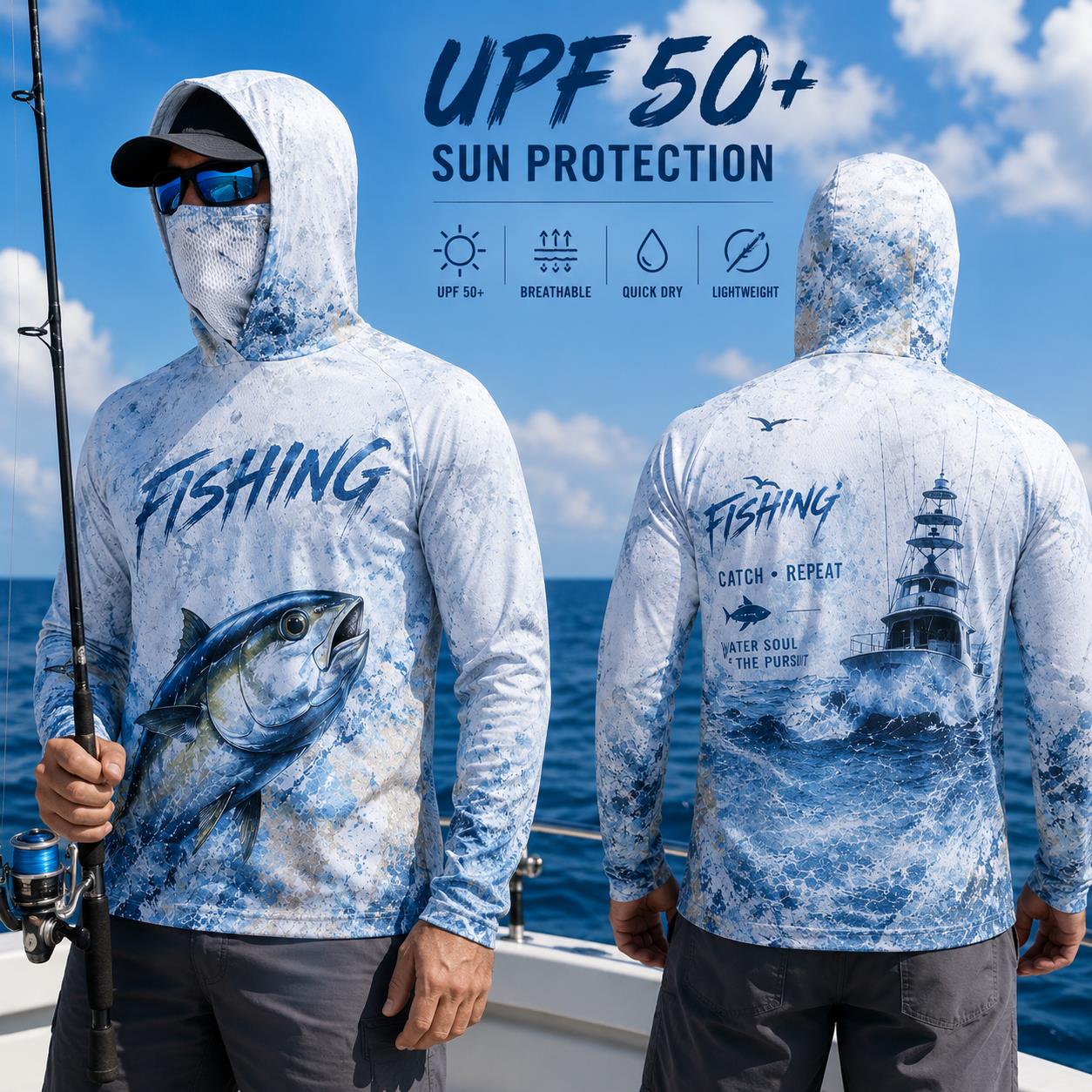 Camiseta de Pesca con Capucha  - Fishing Mask Sun Protection reseña y precio