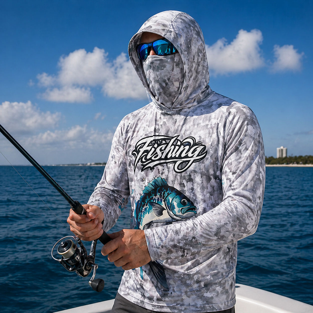 Camisa de Pesca con Capucha pa - Fishing Mask Sun Protection reseña y precio